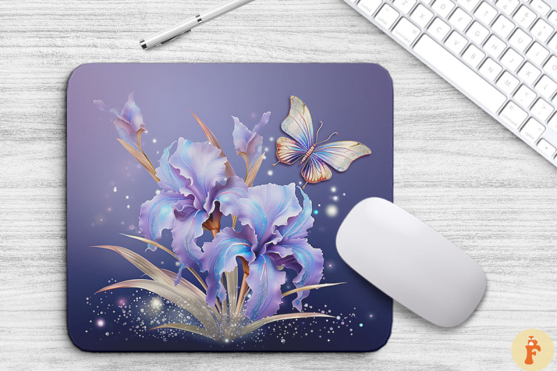 delicate-iris-flowers-mouse-pad