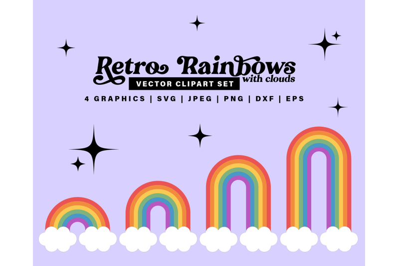 retro-cloud-rainbow-svg-bundle-png-cut-file-groovy-rainbow-with-cloud
