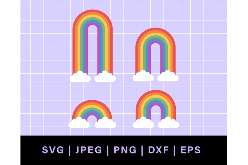 retro-rainbows-with-clouds-svg-bundle-cloud-rainbow-cutfiles-png