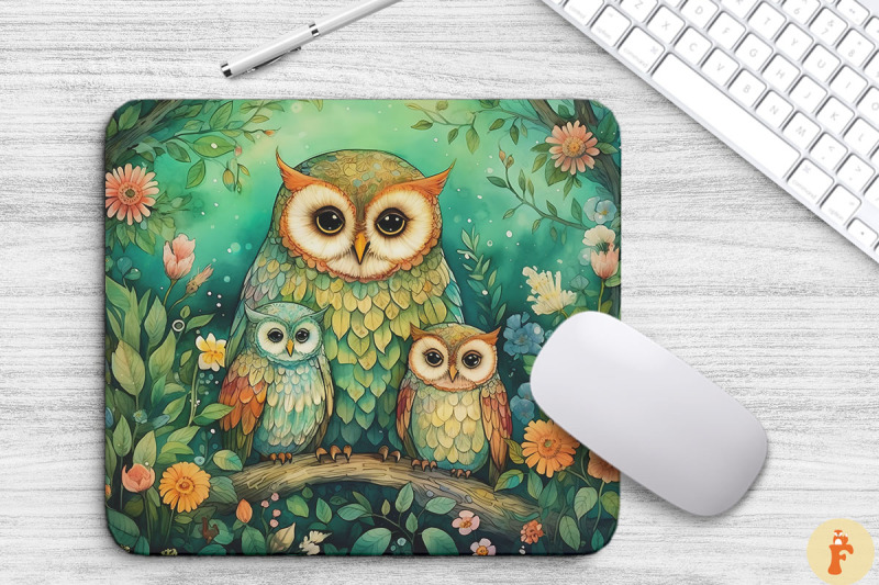 family-owls-in-a-lush-green-forest