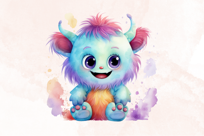 cute-happy-monster-watercolor-clipart