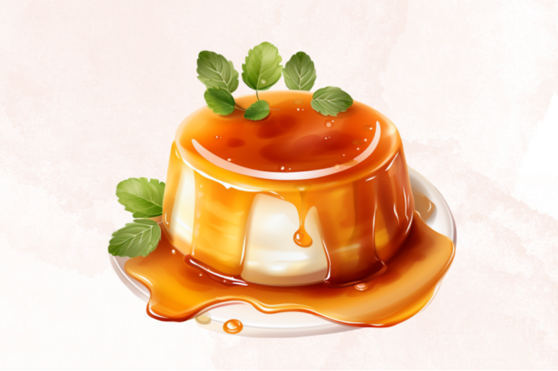 watercolor-creme-caramel-clipart