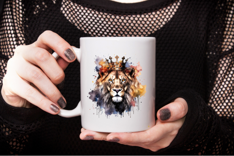 watercolor-king-lion-sublimation-clipart