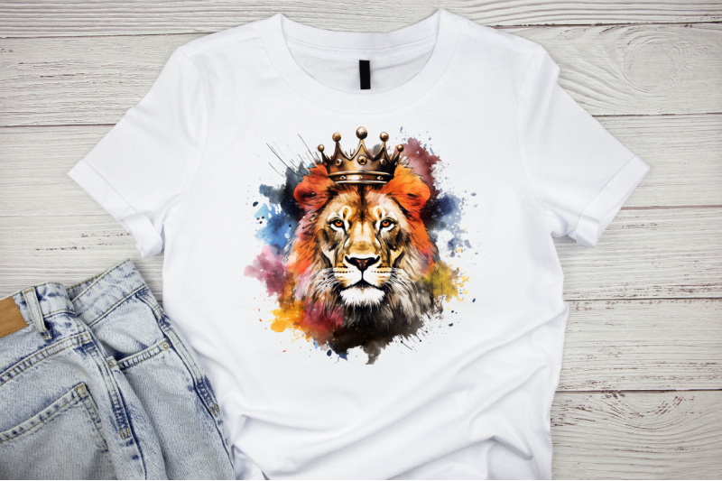 watercolor-king-lion-sublimation-clipart