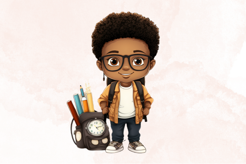 back-to-school-black-boy-clipart-bundle