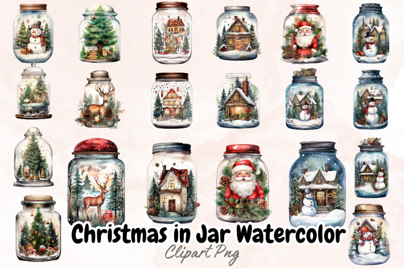 christmas-in-jar-watercolor-clipart