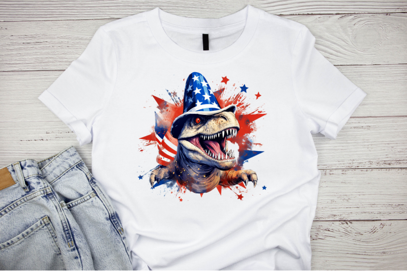 4th-of-july-t-rex-sublimation-clipart