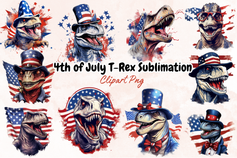 4th-of-july-t-rex-sublimation-clipart