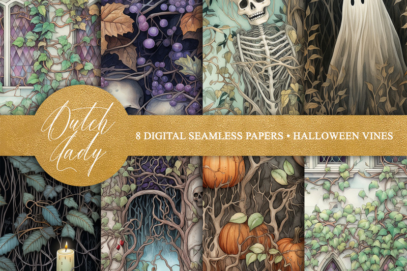 seamless-halloween-vine-patterns