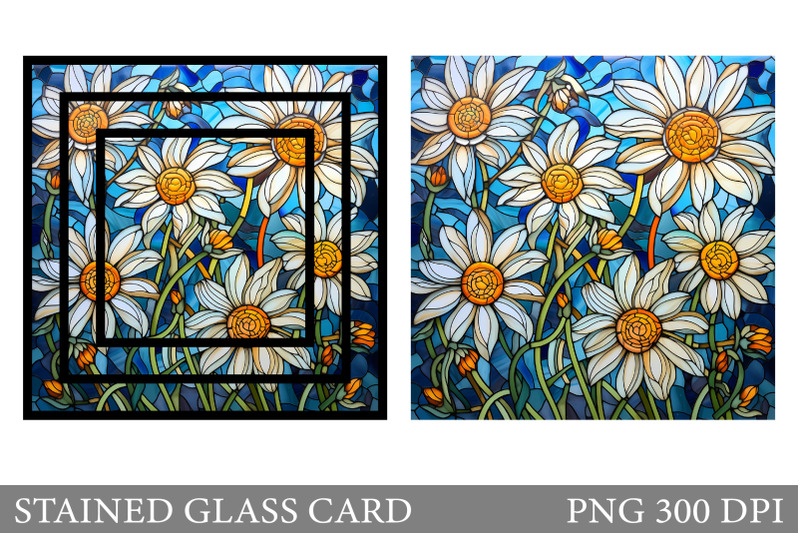 daisy-stained-glass-card-stained-glass-flowers-card-design