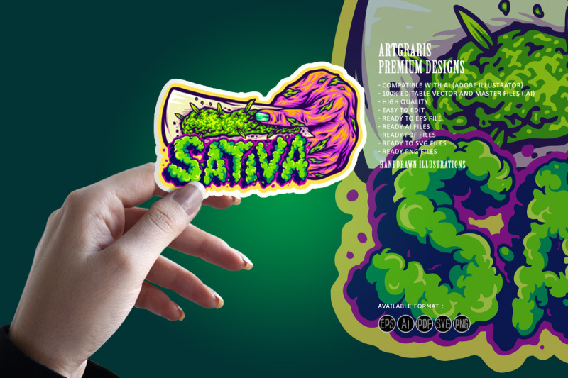 cannabis-zombie-hand-journey-with-sativa-lettering