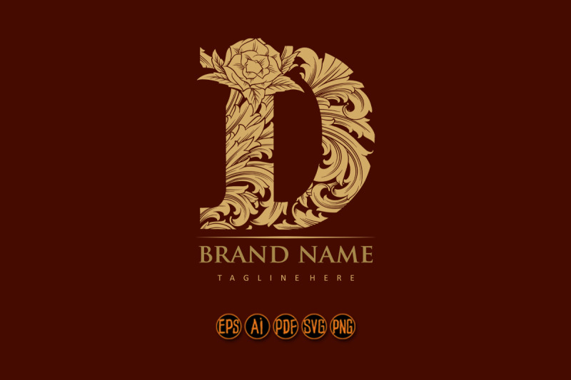 opulence-beautiful-d-monogram-letter-logo