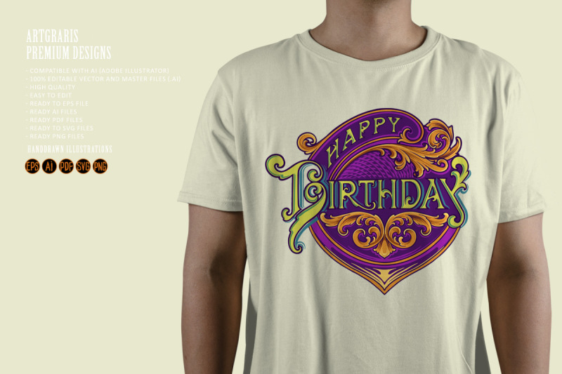 engraved-flourish-happy-birthday-lettering-badges