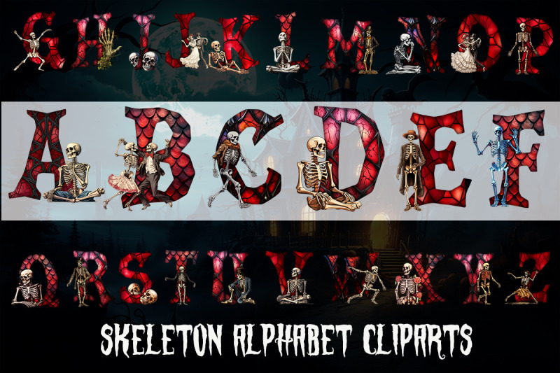 skeleton-alphabet-cliparts-bundle