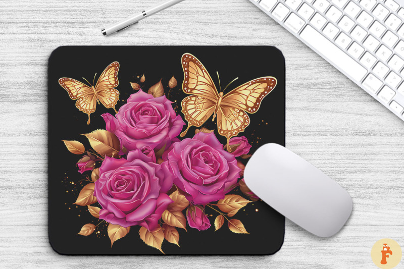 delicate-magenta-roses-and-butterfly