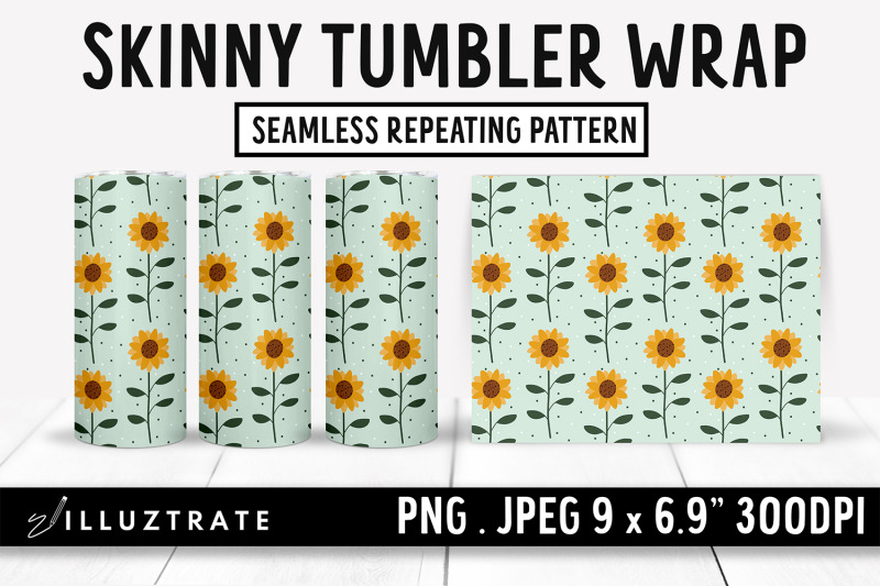 sunflower-skinny-tumbler-wrap-sunflower-tumbler-sublimation