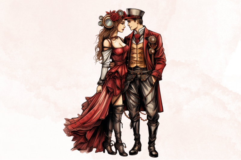 steampunk-couple-sublimation-clipart