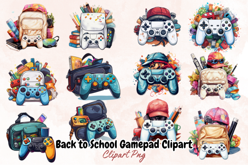 back-to-school-gamepad-clipart-bundle