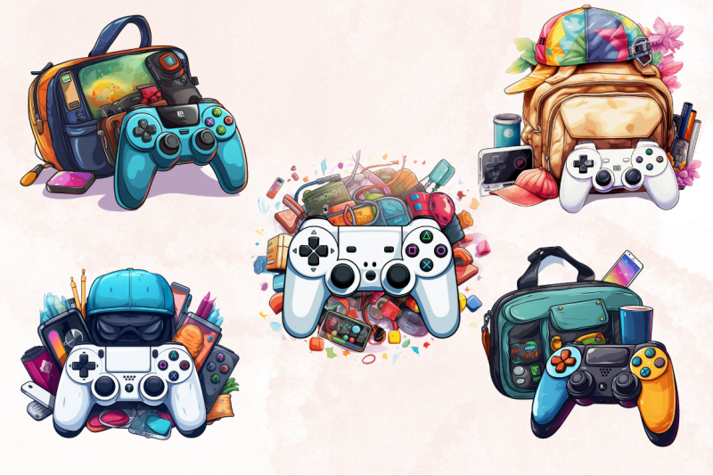 back-to-school-gamepad-clipart-bundle