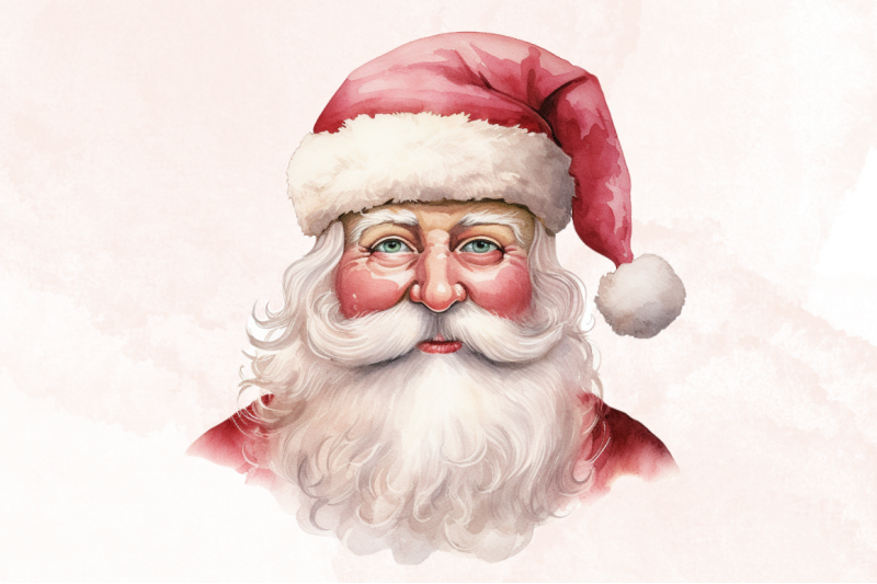 vintage-pink-santa-claus-clipart-bundle