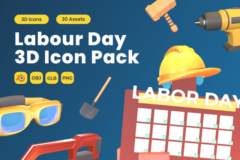 labour-day-3d-icon-pack-vol-5