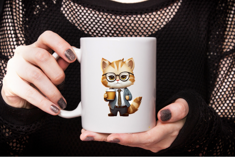 business-cat-sublimation-clipart