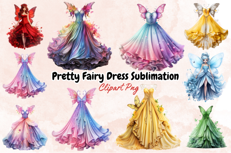 pretty-fairy-dress-sublimation-clipart