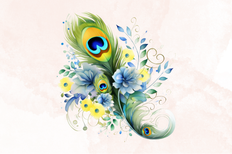 floral-peacock-feather-watercolor-sublimation