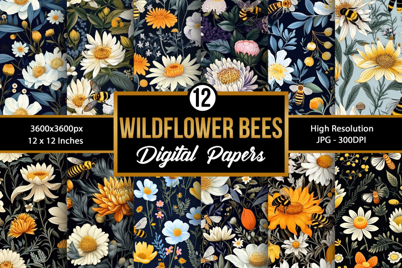 wildflower-honeybees-seamless-pattern-digital-papers