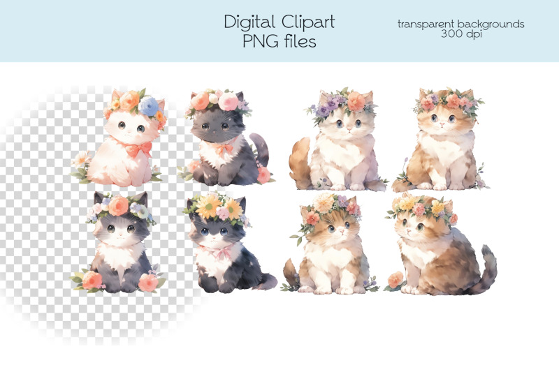watercolor-cats-clipart-png-files