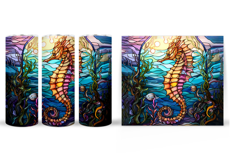 seahorse-tumbler-sublimation-seahorse-tumbler-wrap-design