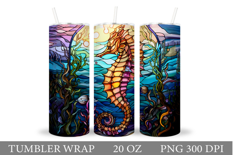 seahorse-tumbler-sublimation-seahorse-tumbler-wrap-design