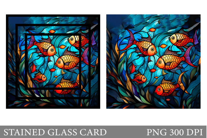 stained-glass-fish-card-stained-glass-card-sublimation