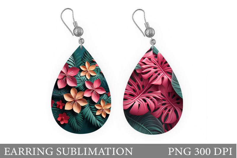 3d-tropical-leaves-teardrop-earring-3d-flowers-earring