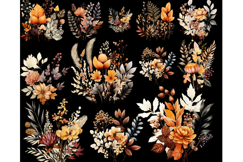 fall-flowers-clipart-bundle-autumn-floral-bouquets-vintage-designs-fo