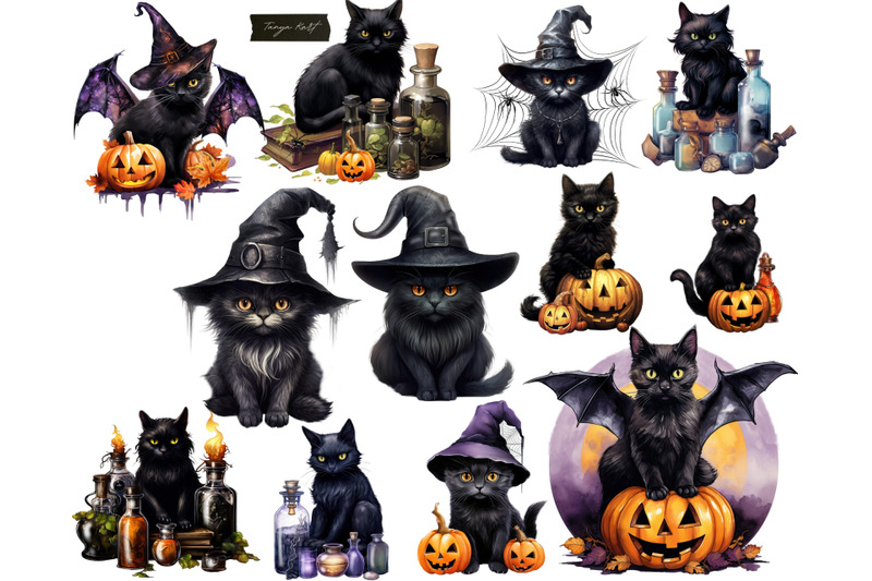 halloween-black-cats-digital-download-clipart-witch-cats-nbsp