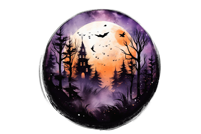 halloween-clipart-witch-graphics-circle-background