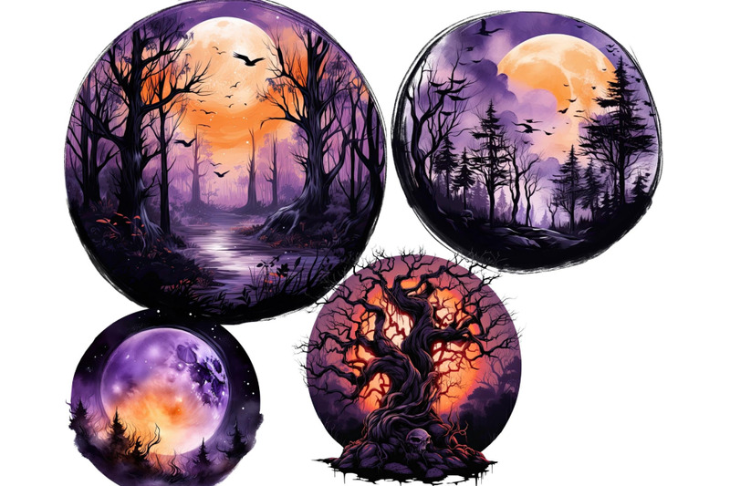 halloween-clipart-witch-graphics-circle-background