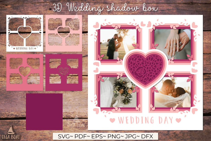 wedding-day-svg-3d-wedding-frame-paper-cut
