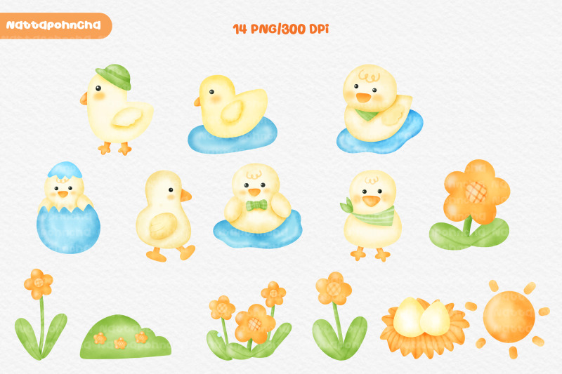 watercolor-little-yellow-duck
