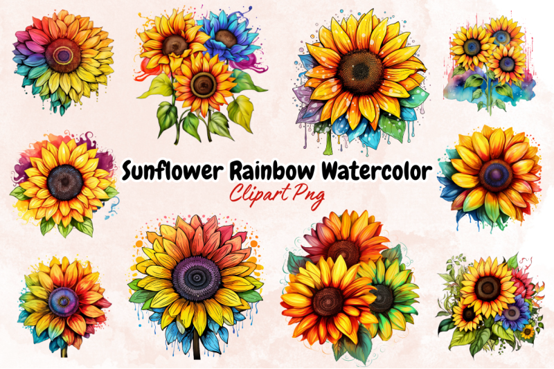 sunflower-rainbow-watercolor-sublimation
