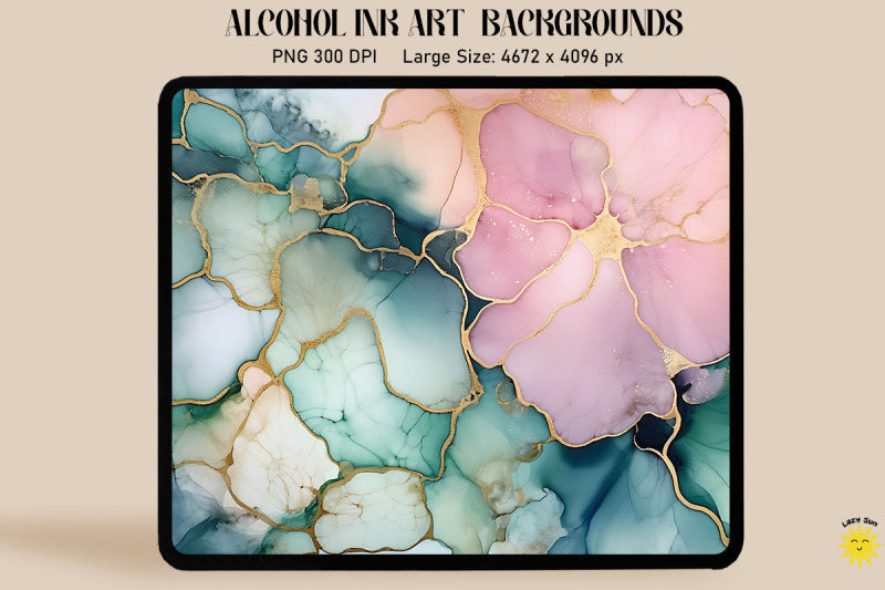 green-pink-and-gray-alcohol-ink-art