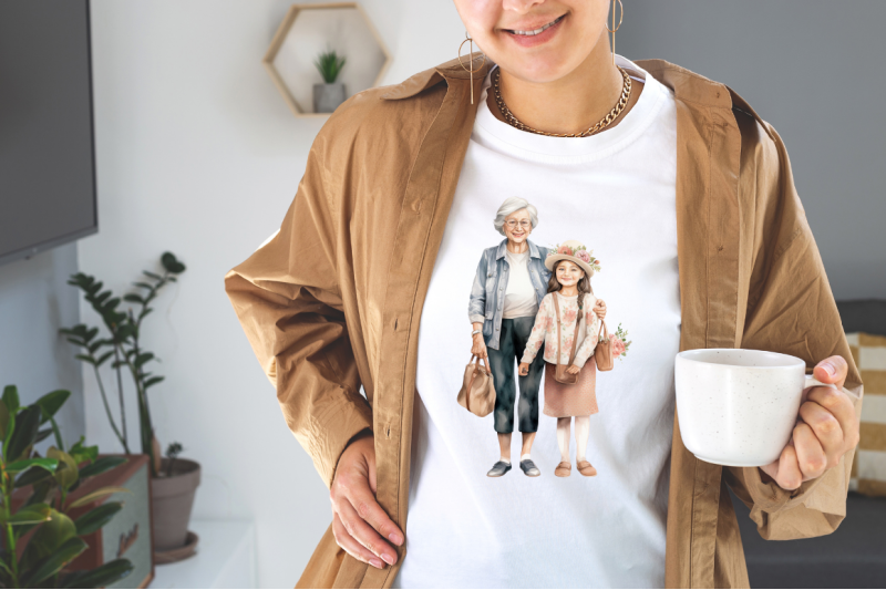 grandma-and-niece-watercolor-clipart