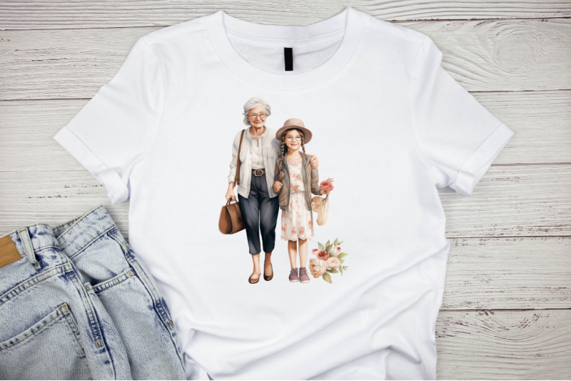 grandma-and-niece-watercolor-clipart