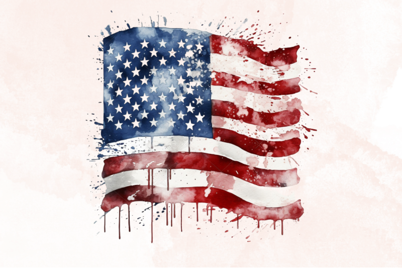 american-flag-watercolor-clipart-bundle