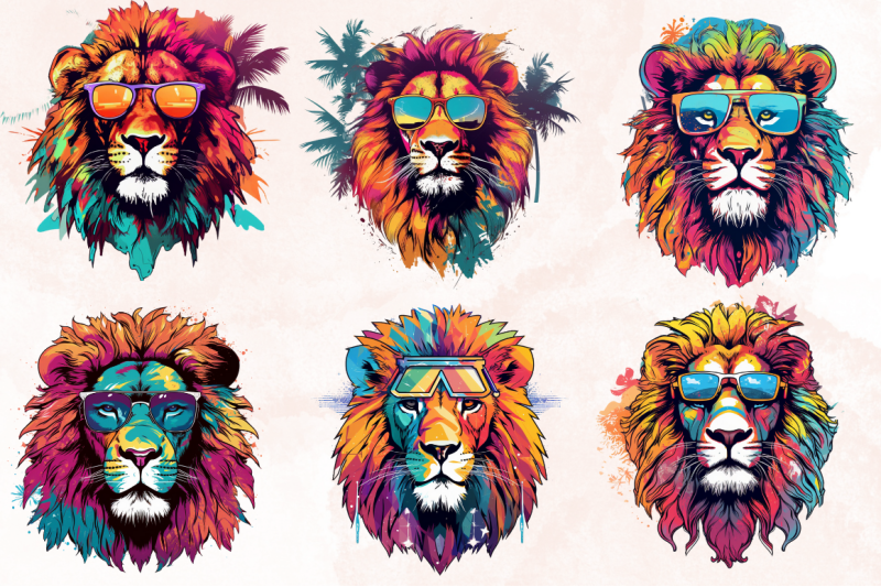 90s-retro-lion-sublimation-clipart