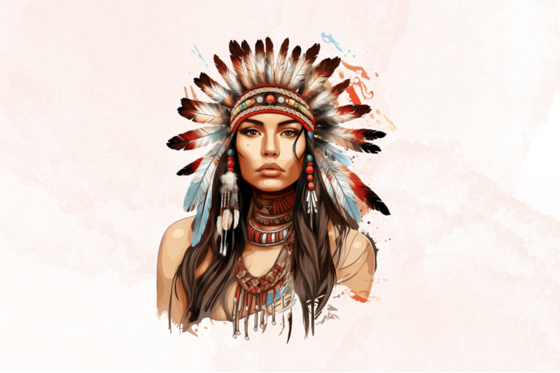 native-american-woman-clipart-bundle