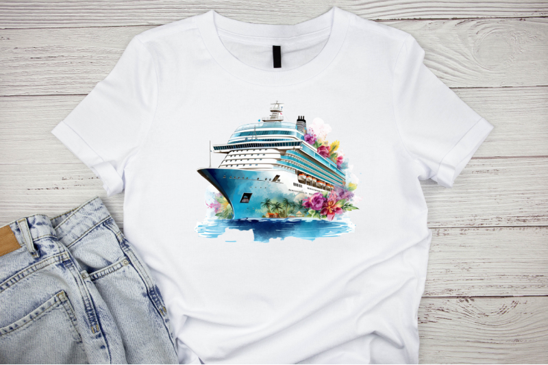 cruise-ship-watercolor-clipart-bundle