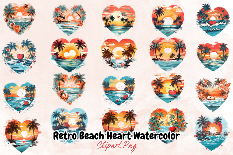 retro-beach-heart-watercolor-clipart