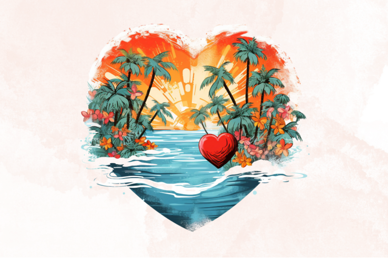 retro-beach-heart-watercolor-clipart